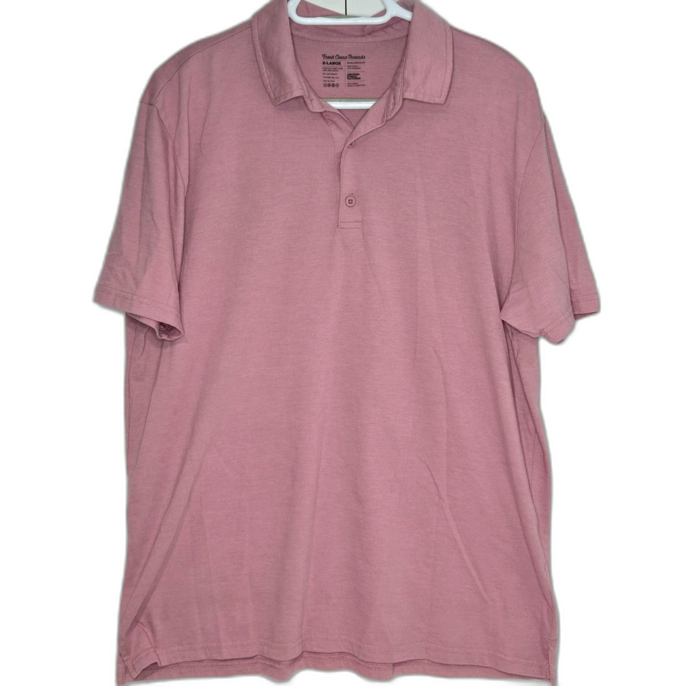 Fresh Clean Threads Torrey Polo Shirt | Men's Size XL - Fits L | Mauve Pink